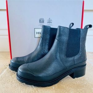 Hunter Original Grained Leather Chelsea Boots